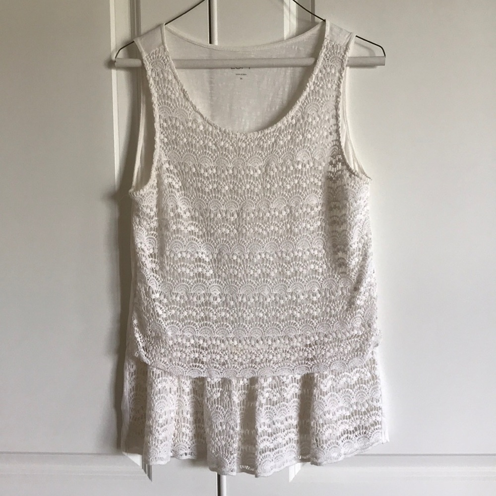 Loft crochet peplum blouse